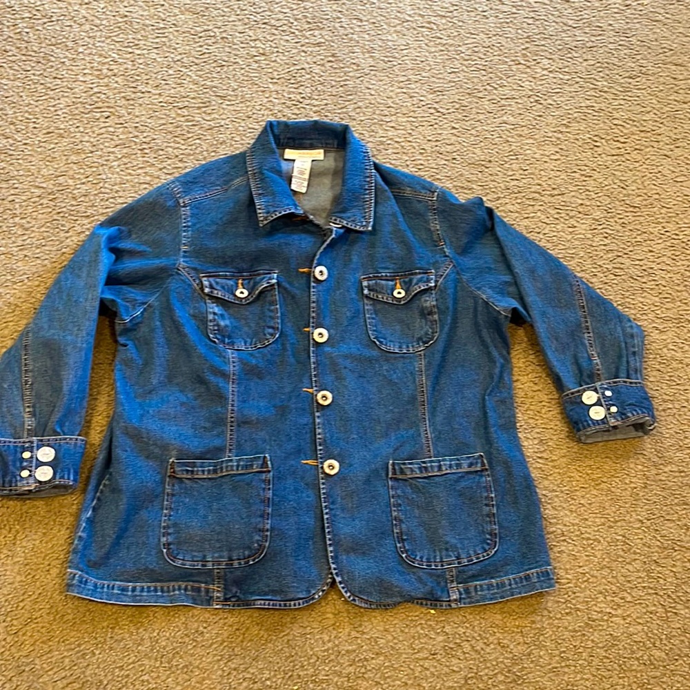 SAGHARBOR STRETCH JEAN JACKET 2X SALE